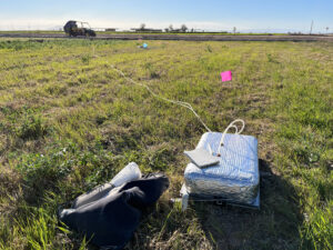 Greenhouse gas collar in alfalfa